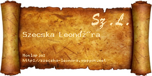 Szecska Leonóra névjegykártya